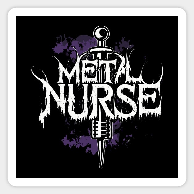 Death Metal Metal Nurse Band Logo Parody Design Sticker by Soulphur Media